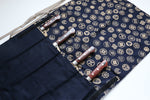 Japanese Style Knife Roll Konkanji-Ura-GoldKamon 7 Pockets - Japannywholesale