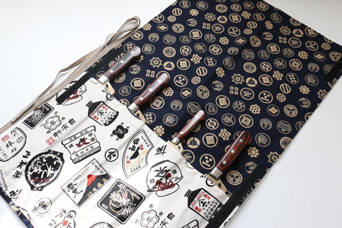 Japanese Style Knife Roll Kamon-Ura-GoldKamon 4 Pockets - Japannywholesale