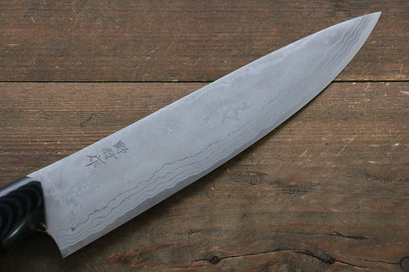 Kazuo Nomura White Steel No.2 Damascus Gyuto  210mm Micarta Handle - Japannywholesale