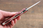 MCUSTA Take (Bamboo) Stainless Steel Damascus Pocket Knife 71mm Pakka wood Handle - Japannywholesale