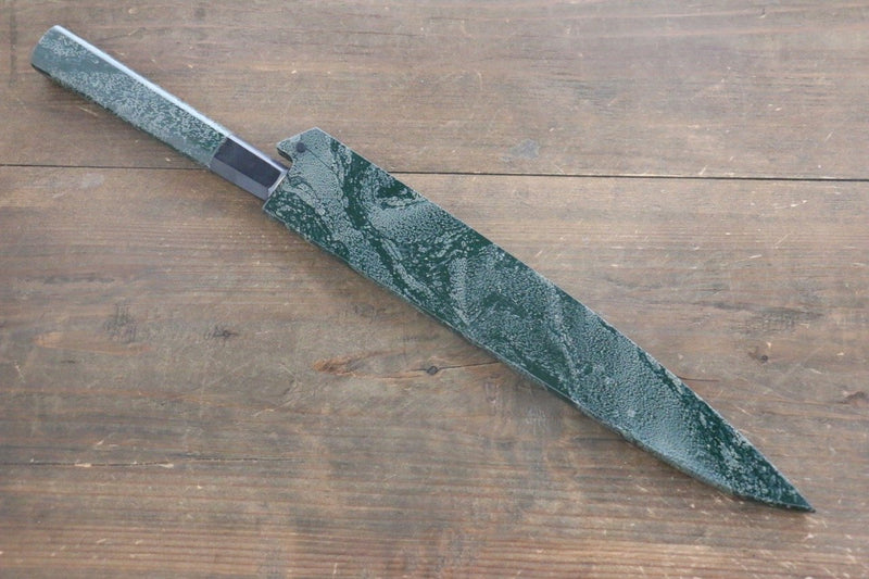 Sakai Takayuki AUS-10 45 Layer Damascus Hammered Sujihiki Japanese Chef Knife 240mm Green Lacquered Handle With Saya - Japannywholesale