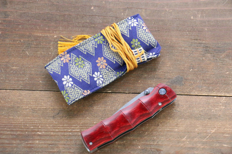 MCUSTA Take (Bamboo) Stainless Steel Damascus Pocket Knife 71mm Pakka wood Handle - Japannywholesale