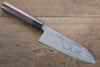 Kanetsune Blue Steel No.2 Damascus Santoku  165mm Shitan Handle - Japannywholesale