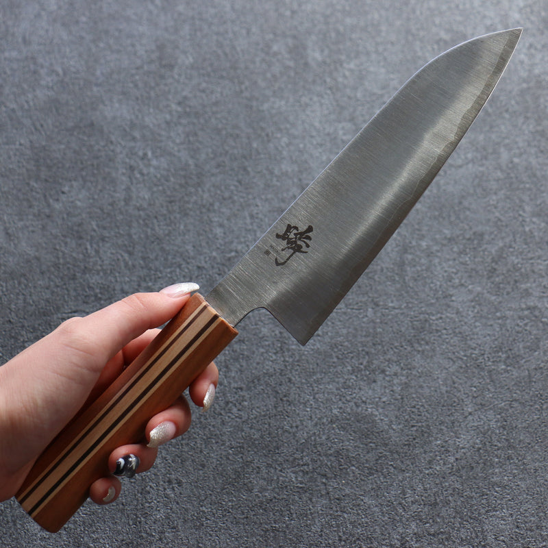 Shigeki Tanaka Majiro Silver Steel No.3 Santoku  165mm Maple, Cherry, Walnut Handle - Japannywholesale