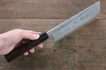 Kanetsune Blue Steel No.2 Damascus Nakiri  165mm Shitan Handle - Japannywholesale