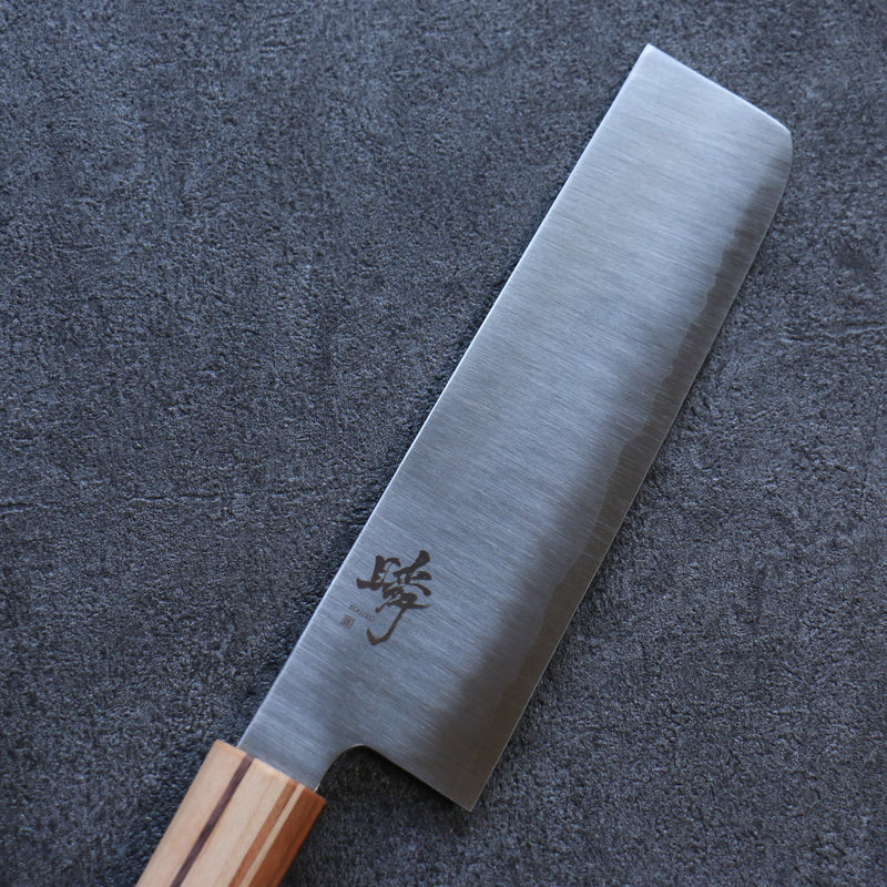 Shigeki Tanaka Majiro Silver Steel No.3 Nakiri  165mm Maple, Cherry, Walnut Handle - Japannywholesale