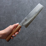 Shigeki Tanaka Majiro Silver Steel No.3 Nakiri  165mm Maple, Cherry, Walnut Handle - Japannywholesale