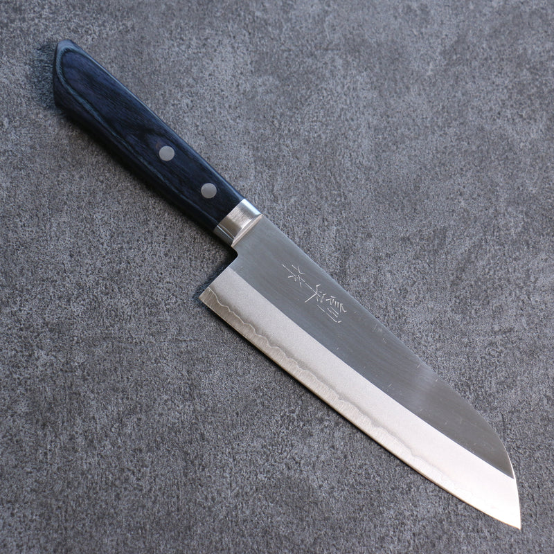 Kunihira VG1 Migaki Finished Santoku  170mm Navy blue Pakka wood Handle - Japannywholesale