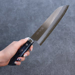 Kunihira VG1 Migaki Finished Santoku  170mm Navy blue Pakka wood Handle - Japannywholesale