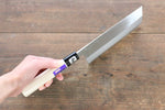 Kanetsune Blue Steel No.2 Migaki Finished Nakiri  165mm Magnolia Handle - Japannywholesale