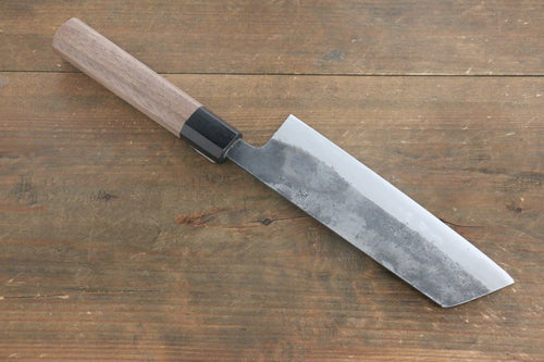 Shigeki Tanaka Blue Steel No.2 TEKKA Kurouchi Nakiri Japanese Chef Knife 165mm - Japannywholesale