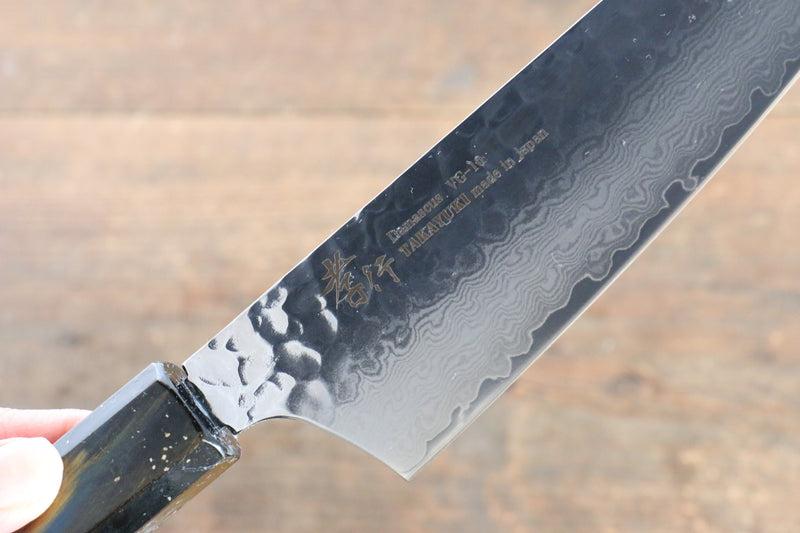 Sakai Takayuki VG10 33 Layer Damascus Kengata Santoku  160mm Live oak Lacquered (Saiu) Handle - Japannywholesale