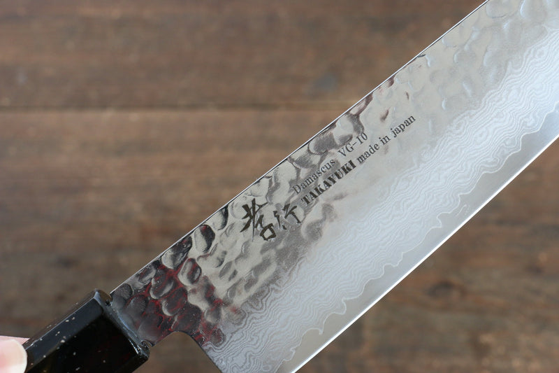 Sakai Takayuki VG10 33 Layer Damascus Gyuto  240mm Live oak Lacquered (Saiu) Handle - Japannywholesale