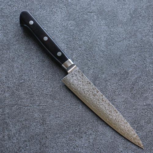 Seisuke VG10 8 Layer Damascus Migaki Finished Petty-Utility  150mm Black Pakka wood Handle - Japannywholesale