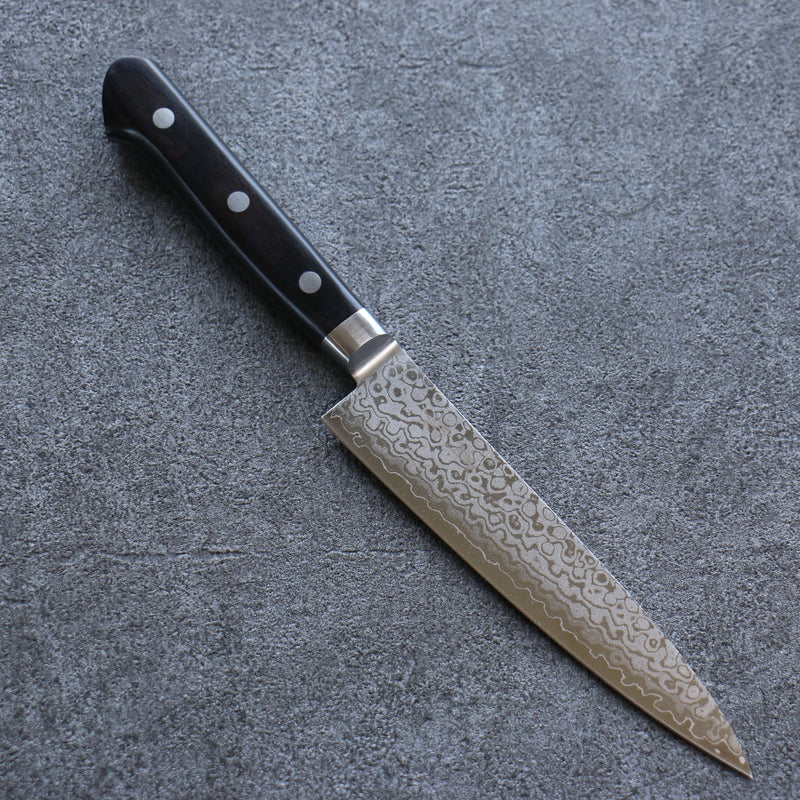 Seisuke VG10 8 Layer Damascus Migaki Finished Petty-Utility  150mm Black Pakka wood Handle - Japannywholesale