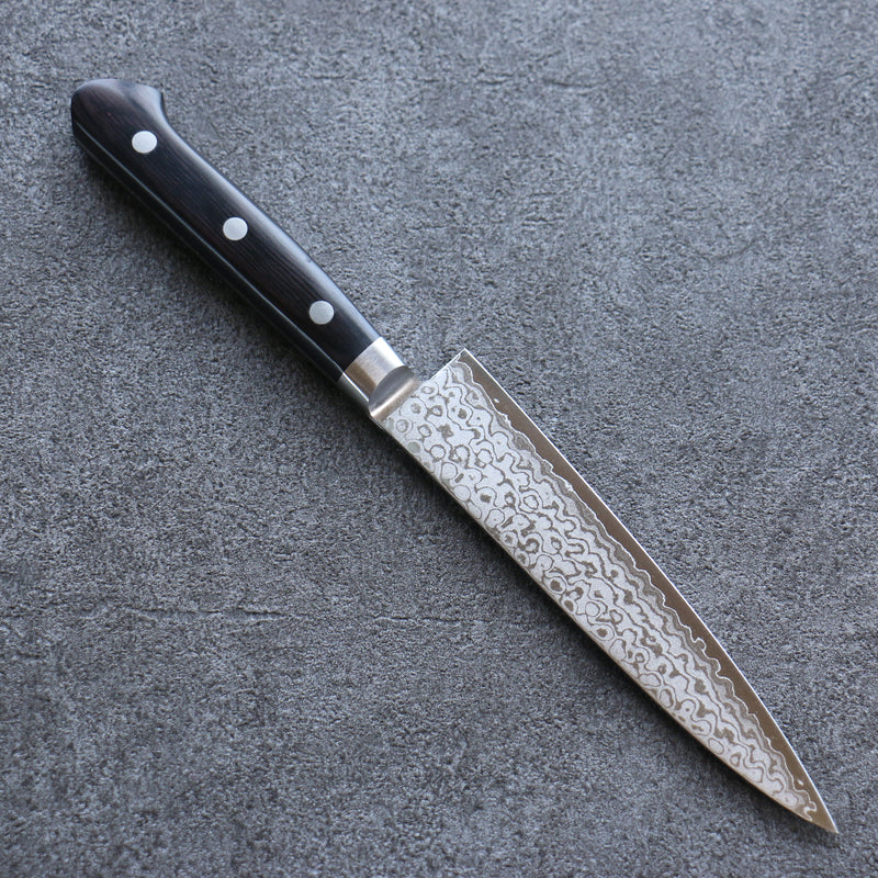 Seisuke VG10 8 Layer Damascus Migaki Finished Petty-Utility  150mm Black Pakka wood Handle - Japannywholesale