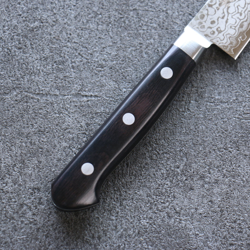 Seisuke VG10 8 Layer Damascus Migaki Finished Petty-Utility  150mm Black Pakka wood Handle - Japannywholesale