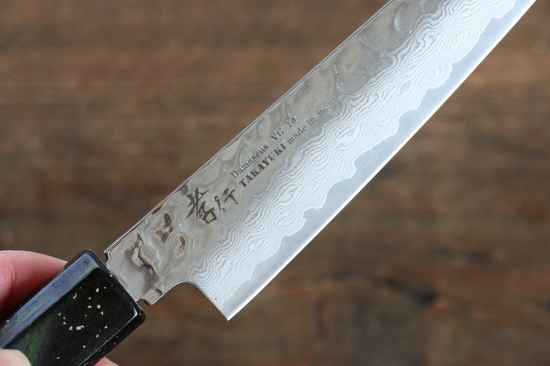 Sakai Takayuki VG10 33 Layer Damascus Petty-Utility  150mm Live oak Lacquered (Saiseki) Handle - Japannywholesale