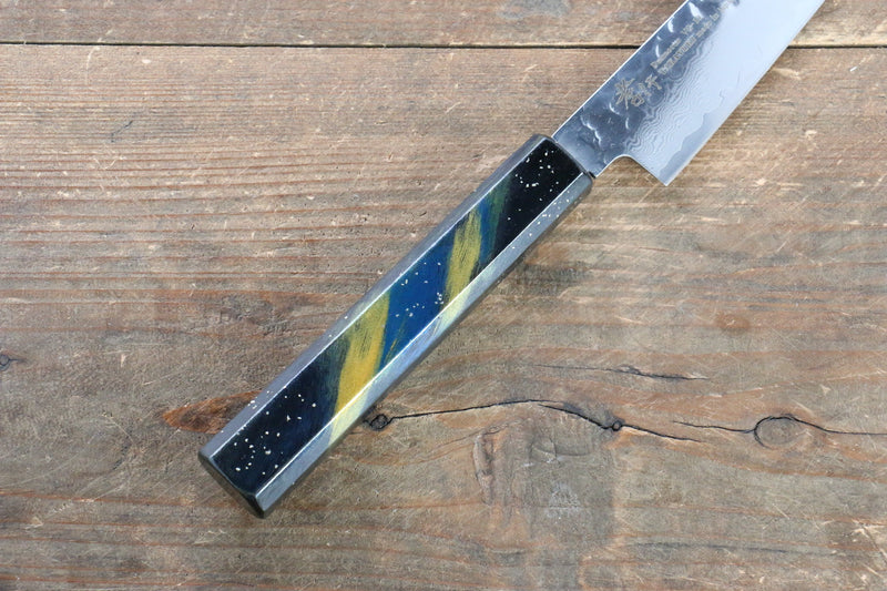 Sakai Takayuki VG10 33 Layer Damascus Petty-Utility  150mm Live oak Lacquered (Saiseki) Handle - Japannywholesale