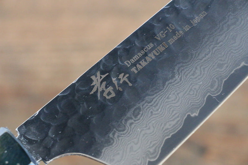 Sakai Takayuki VG10 33 Layer Damascus Kengata Santoku  160mm Live oak Lacquered (Saiseki) Handle - Japannywholesale