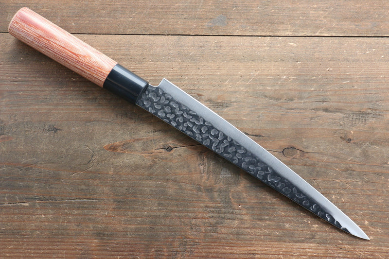 Kanetsune DSR-1K6 Hammered Sujihiki  210mm Red Pakka wood Handle - Japannywholesale