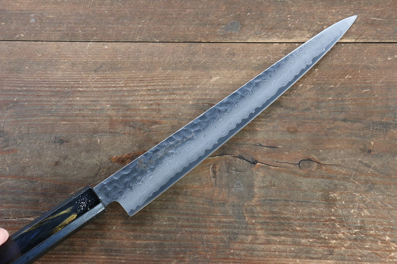 Sakai Takayuki VG10 33 Layer Damascus Sujihiki  240mm Live oak Lacquered (Saiseki) Handle - Japannywholesale