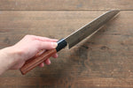 Kanetsune DSR-1K6 Hammered Santoku  165mm Red Pakka wood Handle - Japannywholesale