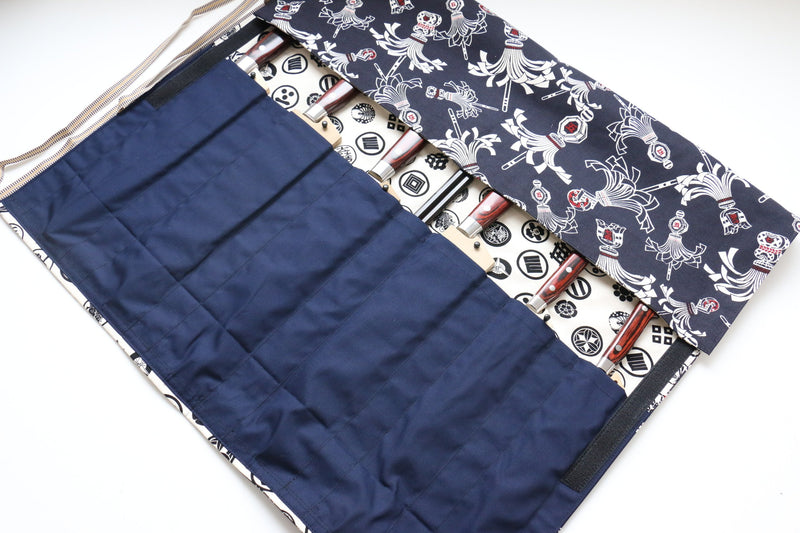 Japanese Style Knife Roll Konhikeshi-U-Shirokamon 7 Pockets - Japannywholesale