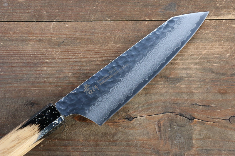 Sakai Takayuki VG10 33 Layer Damascus Kengata Santoku  160mm Live oak Lacquered (Kokushin) Handle - Japannywholesale