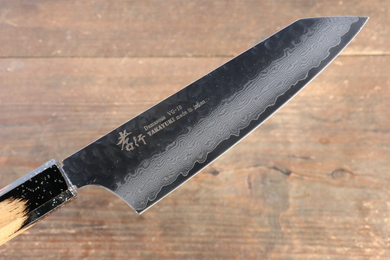 Sakai Takayuki VG10 33 Layer Damascus Kengata Santoku  160mm Live oak Lacquered (Kokushin) Handle - Japannywholesale