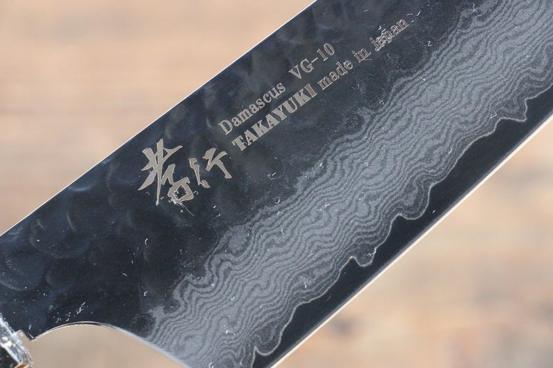 Sakai Takayuki VG10 33 Layer Damascus Kengata Santoku  160mm Live oak Lacquered (Kokushin) Handle - Japannywholesale