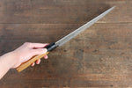 Sakai Takayuki VG10 33 Layer Damascus Sujihiki  240mm Live oak Lacquered (Kokushin) Handle - Japannywholesale