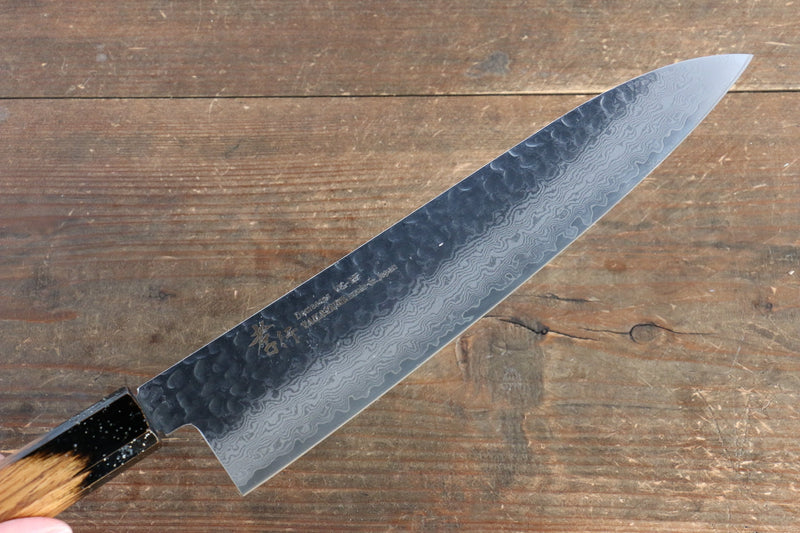 Sakai Takayuki VG10 33 Layer Damascus Gyuto  240mm Live oak Lacquered (Kokushin) Handle - Japannywholesale