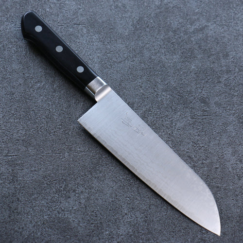 Seisuke VG10 Damascus Santoku  165mm Black Pakka wood Handle - Japannywholesale