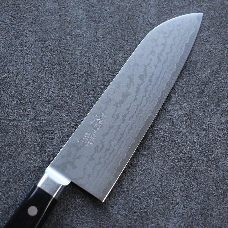 Seisuke VG10 Damascus Santoku  165mm Black Pakka wood Handle - Japannywholesale