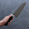 Seisuke VG10 Damascus Santoku  165mm Black Pakka wood Handle - Japannywholesale