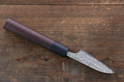 Yoshimi Kato VG10 Damascus Petty-Utility  70mm with Shitan Handle - Japannywholesale