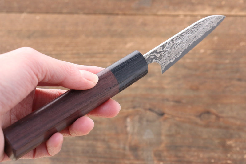 Yoshimi Kato VG10 Damascus Petty-Utility  70mm with Shitan Handle - Japannywholesale