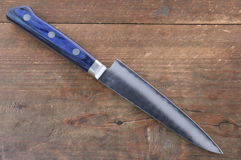 Seisuke Seiun VG10 33 Layer Damascus Petty-Utility  135mm Blue Pakka wood Handle with Sheath - Japannywholesale