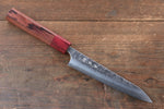 Yoshimi Kato Silver Steel No.3 Hammered Petty Japanese Chef Knife 150mm with Red Honduras Handle - Japannywholesale