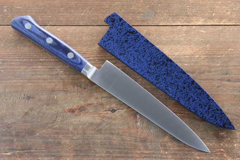 Seisuke Seiten Molybdenum Petty-Utility  120mm Blue Pakka wood Handle with Sheath - Japannywholesale