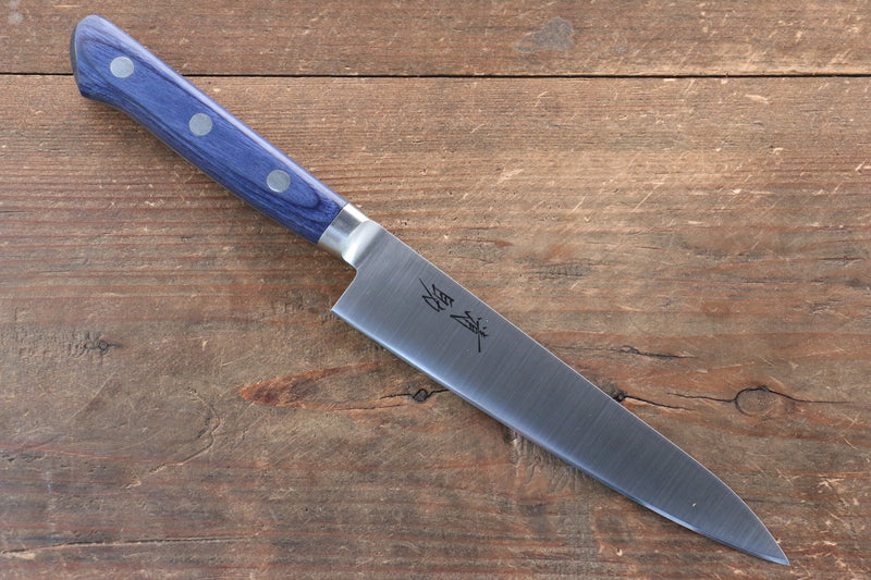 Seisuke Seiten Molybdenum Petty-Utility  120mm Blue Pakka wood Handle with Sheath - Japannywholesale