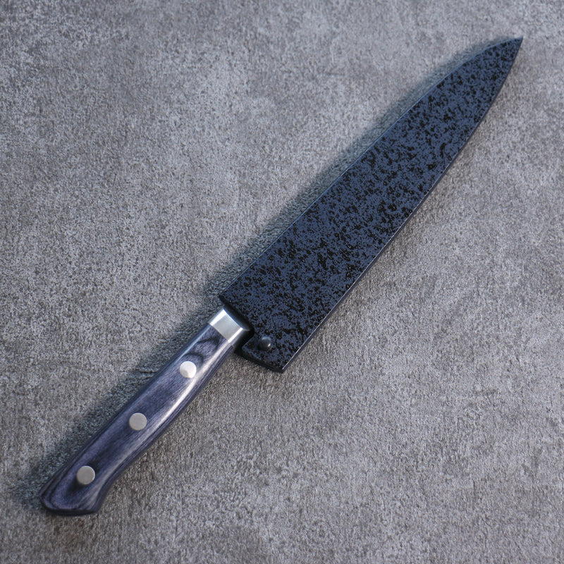 Seisuke Seiten Molybdenum Petty-Utility Japanese Knife 150mm Navy blue Pakka wood Handle with Sheath - Japannywholesale