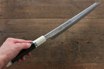 Sakai Takayuki Silver Steel No.3 Damascus Kiritsuke Yanagiba  270mm Ebony with Ring Handle with Sheath - Japannywholesale