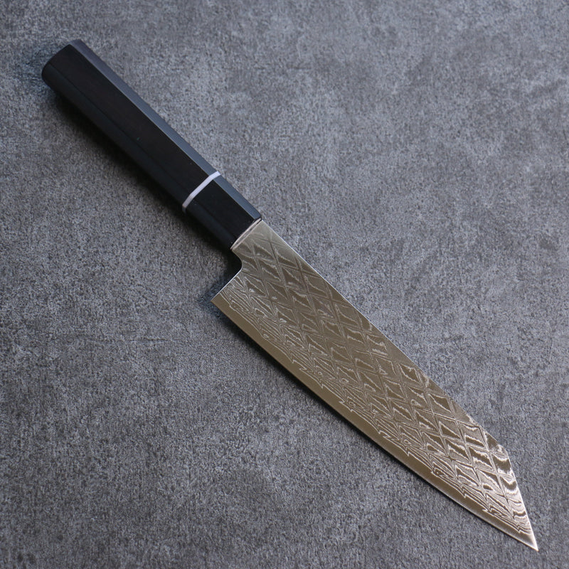 Seisuke AUS10 Mirror Crossed Bunka Japanese Knife 180mm Black Pakka wood Handle - Japannywholesale