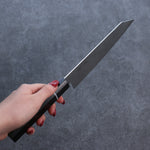 Seisuke AUS10 Mirror Crossed Bunka Japanese Knife 180mm Black Pakka wood Handle - Japannywholesale