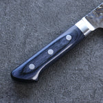 Seisuke Aotsuchi AUS10 Hammered Kiritsuke Santoku Japanese Knife 195mm Navy blue Pakka wood Handle - Japannywholesale