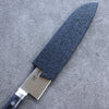 Seisuke Seiten Molybdenum Santoku Japanese Knife 180mm Navy blue Pakka wood Handle with Sheath - Japannywholesale