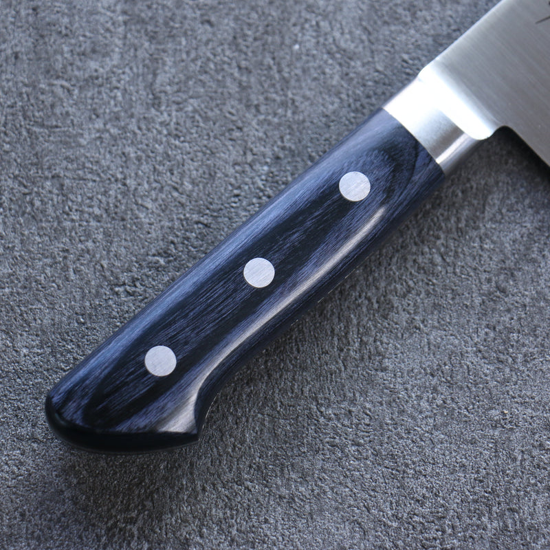 Seisuke Seiten Molybdenum Santoku Japanese Knife 180mm Navy blue Pakka wood Handle with Sheath - Japannywholesale