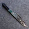 Seisuke AUS10 Mirror Crossed Kiritsuke Santoku Japanese Knife 180mm Shitan (ferrule: Green Pakka wood) Handle - Japannywholesale